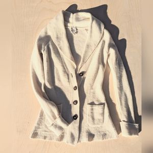 Cream Cashmere Wool blend Cardigan